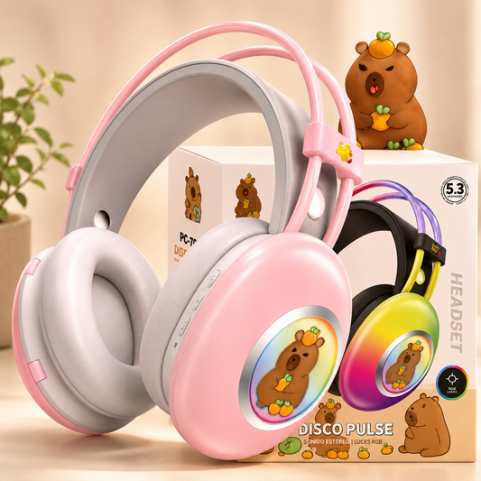 Audifonos capibara con luz