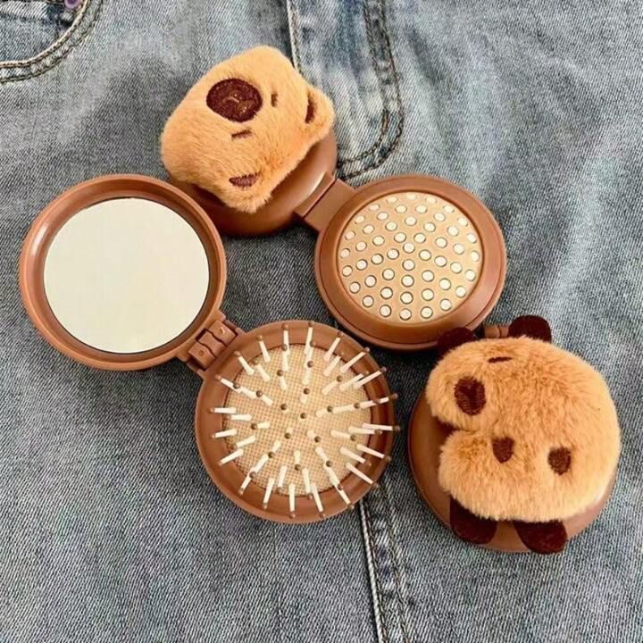 Peine + Espejo Plegable Capibara 2 en 1
